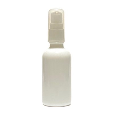 画像1: アロマ遮光瓶 50mL クリーミーホワイト【ポンプ：ホワイト】