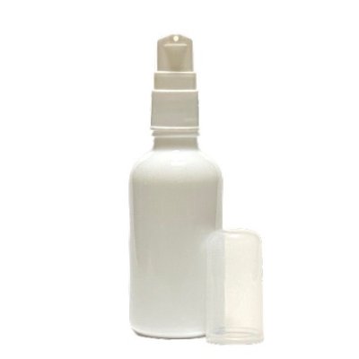 画像2: アロマ遮光瓶 50mL クリーミーホワイト【ポンプ：ホワイト】