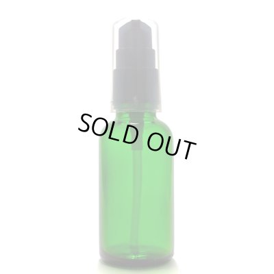 画像1: アロマ遮光瓶 30mL グリーン【ポンプ：ブラック】