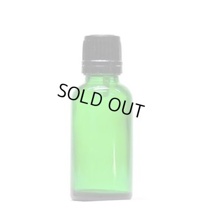 画像1: アロマ遮光瓶 30mL グリーン【セキュリティーキャップ黒 ドロッパー付き】