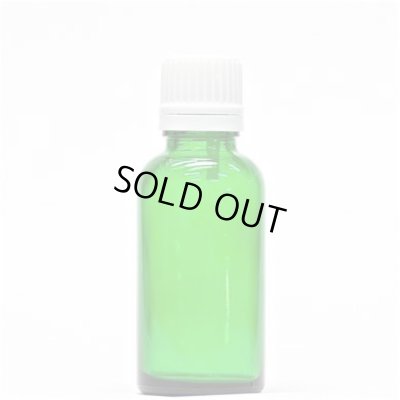 画像1: アロマ遮光瓶 30mL グリーン【セキュリティーキャップ白 ドロッパー付き】