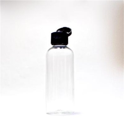 画像1: プラスチック容器 100mL【ヒンジキャプ：ブラック】