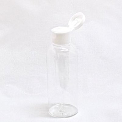 画像1: プラスチック容器 100mL【ヒンジキャプ：ホワイト】