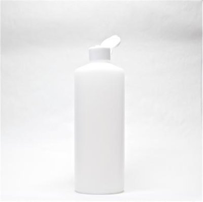 画像1: プラスチック容器 500mL 半透明【ヒンジキャップ（白）】