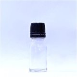 画像: アロマ瓶 10mL 透明【セキュリティーキャップ黒 ドロッパー付き】