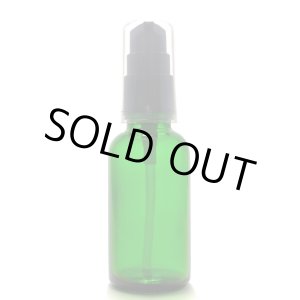画像: アロマ遮光瓶 30mL グリーン【ポンプ：ブラック】