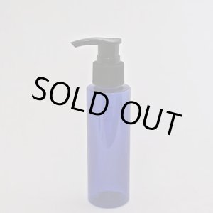 画像: ポンプボトル 100mL ストレートボトル【ボトル部：コバルト・ポンプ部：ブラック】【30個入り/ロット 送料無料】