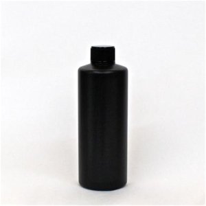 画像: プラスチック容器 300mL 遮光黒【黒キャップ 中栓仕様】