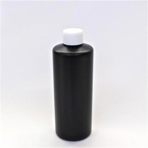 画像: プラスチック容器 300mL 遮光黒【白キャップ 中栓仕様】