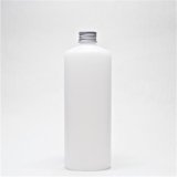 画像: プラスチック容器 500ml PE ストレートボトル [ ボトル：ホワイト ／ キャップ：アルミニウム ]