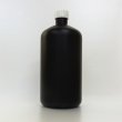 画像1: プラスチック容器 1L 遮光黒 封印キャップ