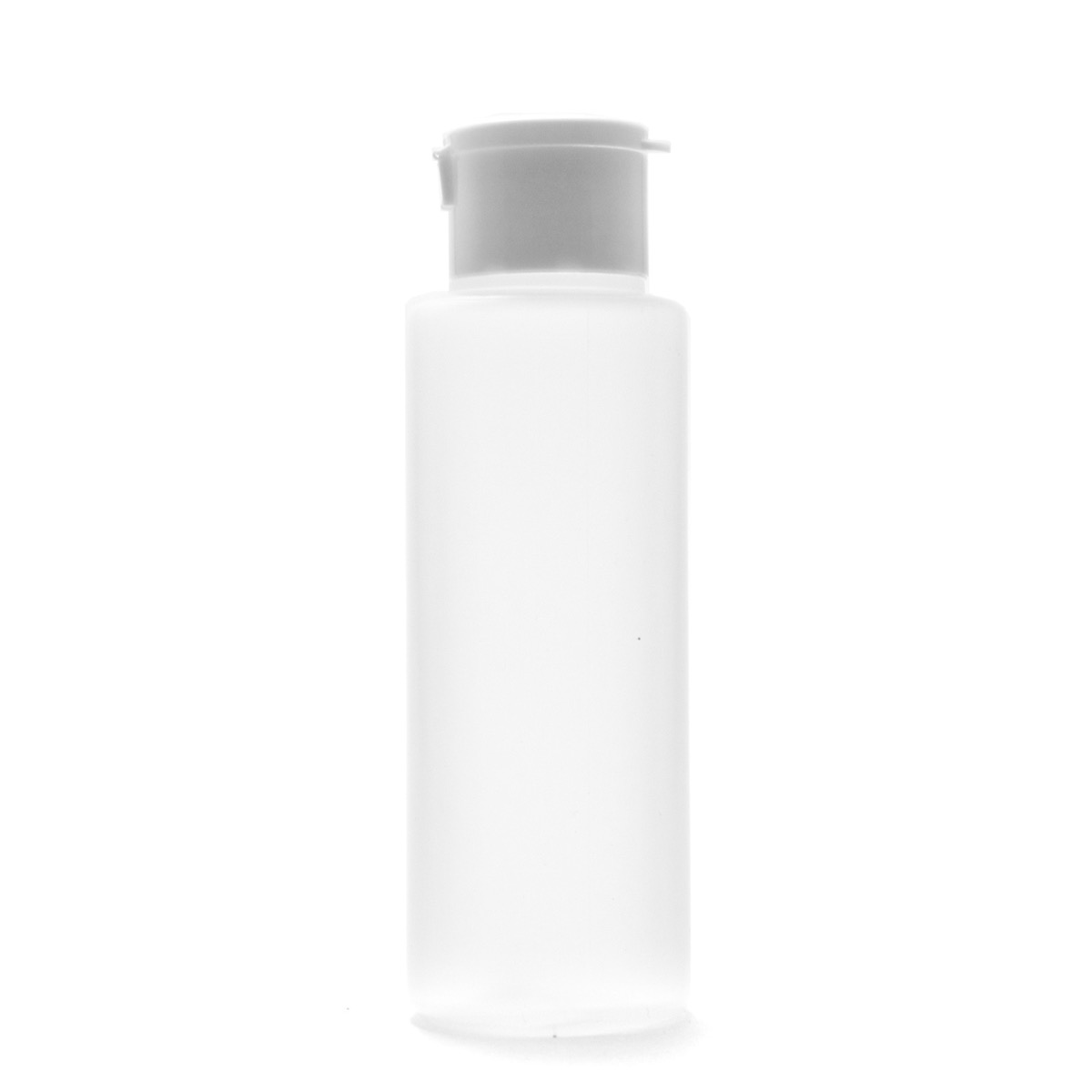 画像2: プラスチック容器 100mL LDPE 半透明 やわらか スクイズボトル【ヒンジキャップ：ホワイト】