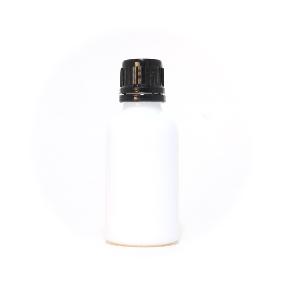 画像1: アロマ遮光瓶 30mL クリーミーホワイト【セキュリティーキャップ黒 ドロッパー付き】