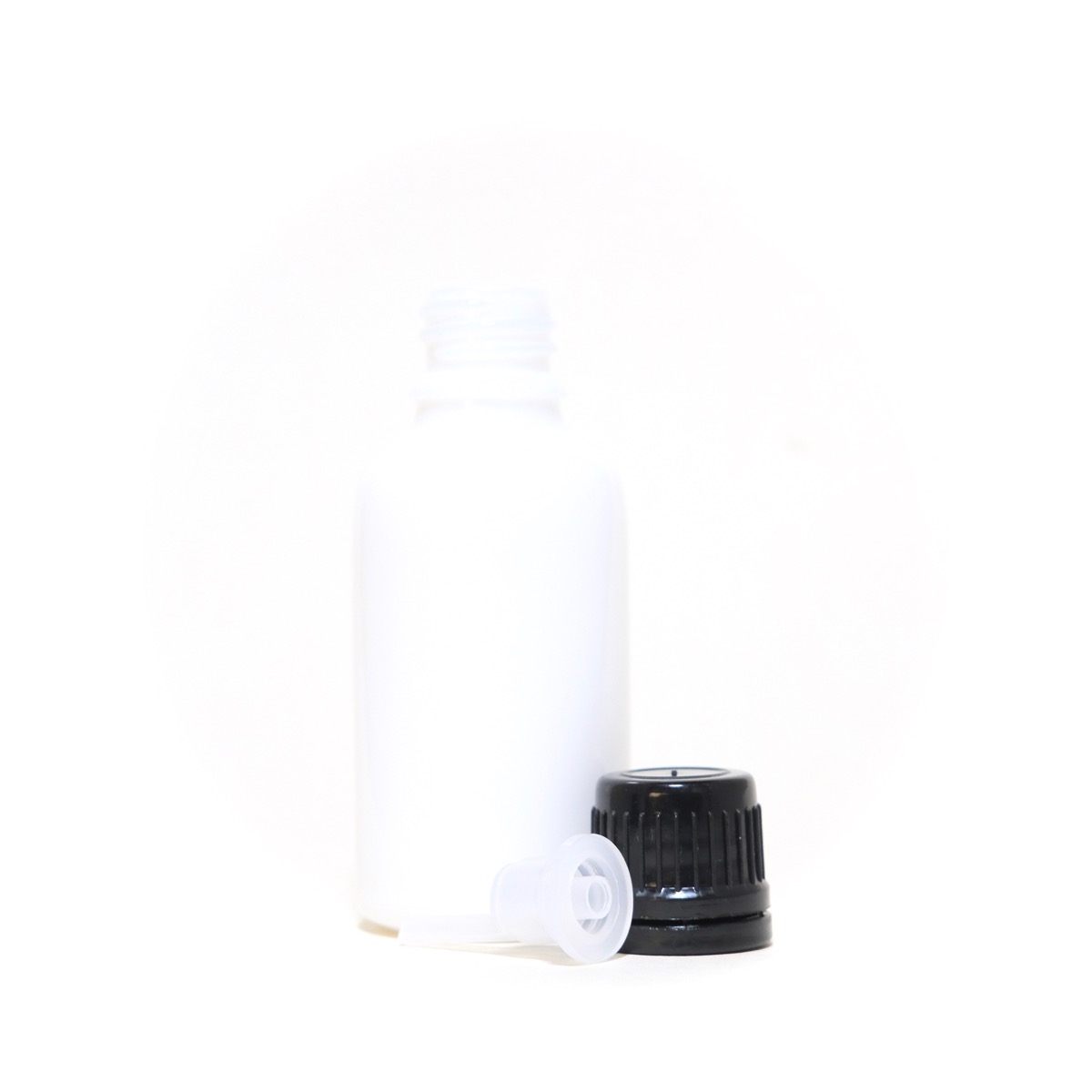 画像2: アロマ遮光瓶 30mL クリーミーホワイト【セキュリティーキャップ黒 ドロッパー付き】